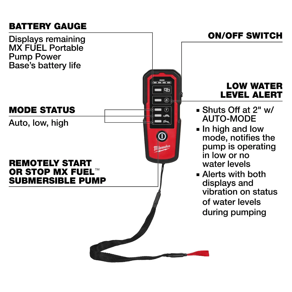 Milwaukee 49-50-9211 Remote for MX FUEL Submersible Pump