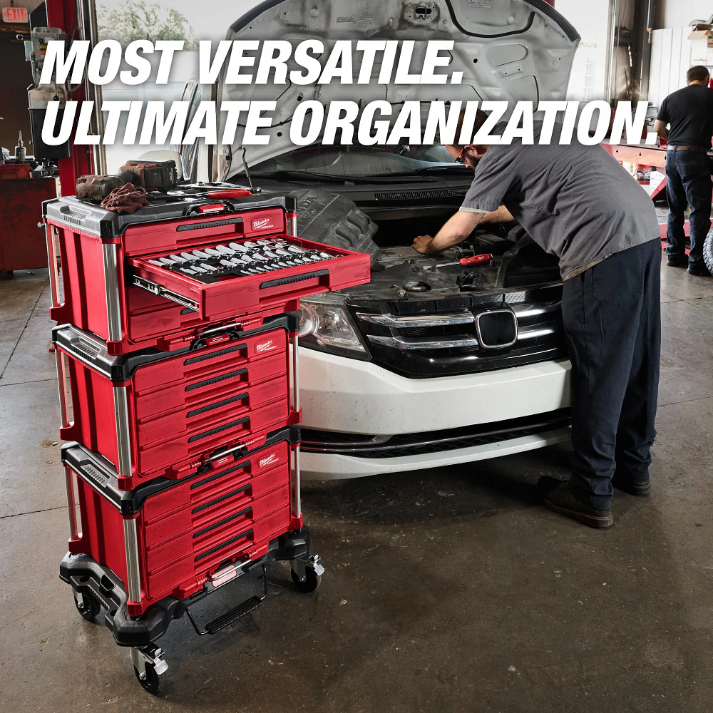 Milwaukee 48-22-9493 Hand Tool Set w/ PACKOUT 4 Drawer Tool Storage Box - 64PC