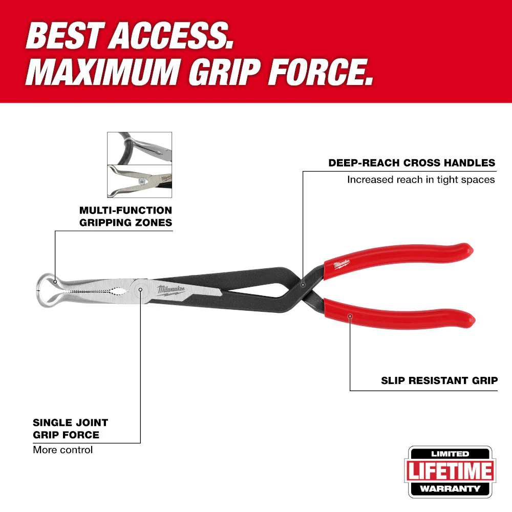 Milwaukee 48-22-6563 Long Reach Corrosion Resistant Hose Grip Pliers Set - 3 PC