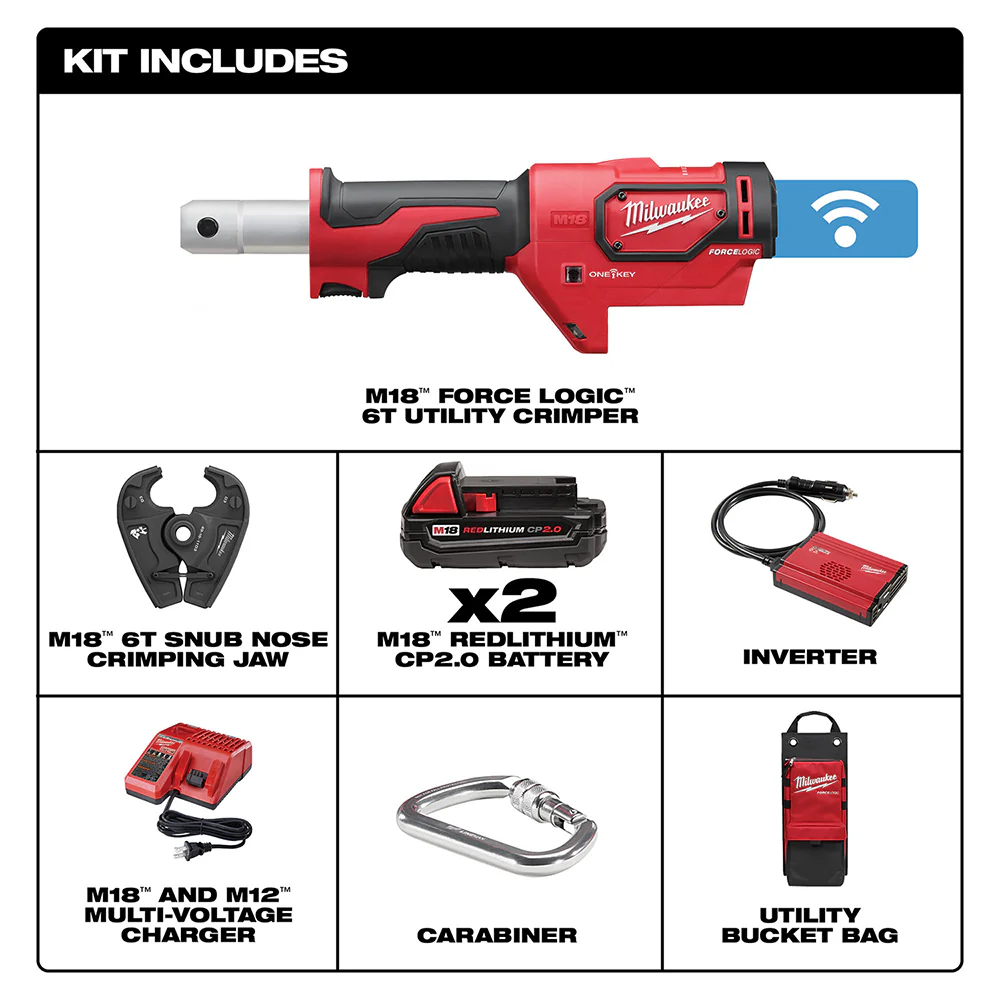 Milwaukee 2678-82 M18 18V 6 Ton Cordless Snub-Nosed Crimper - Reconditioned