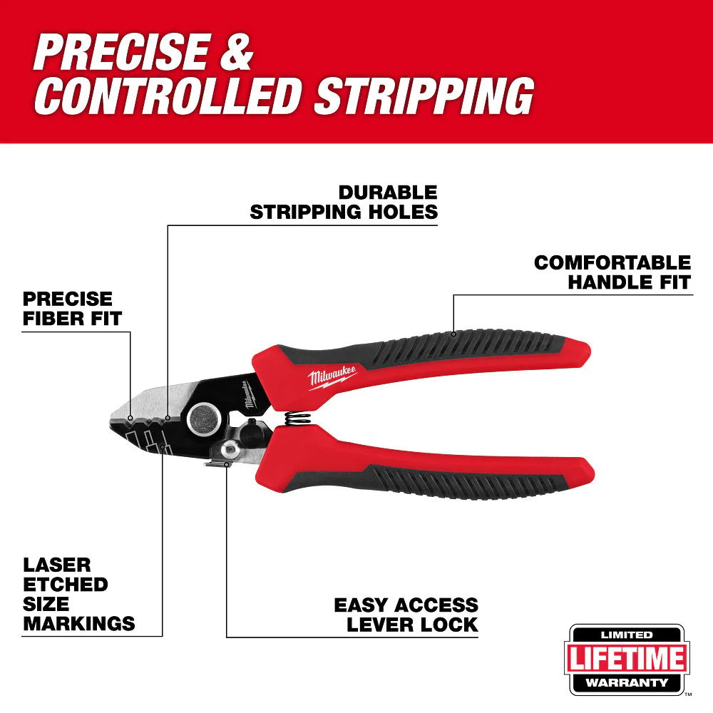 Milwaukee 48-22-3013 Comfortable Durable Tri-Hole Fiber Stripper