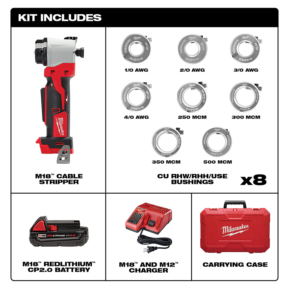 Milwaukee 2935X-81 M18 18V Cable Stripper Kit for Copper Rhw/Rhh - Recon