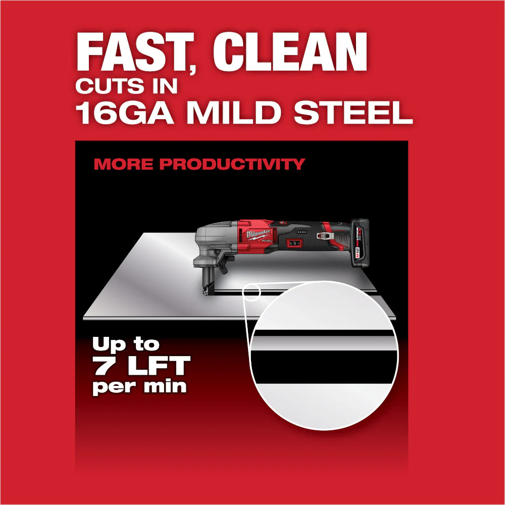 Milwaukee 2476-20PD M12 FUEL 12V 16 Gauge Variable Speed Nibbler w/Punch/Die Set