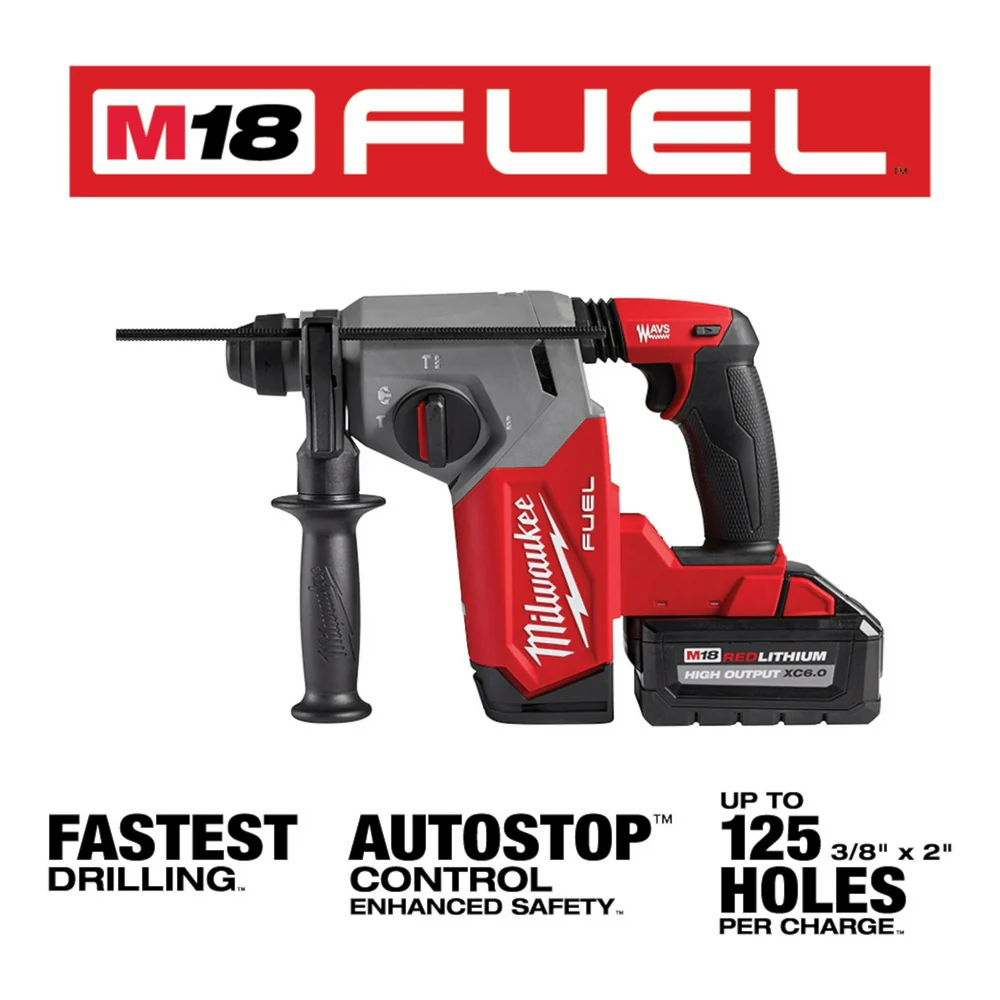 Milwaukee 2912-22 M18 FUEL 18V 1 SDS Plus Brushless Rotary Hammer Kit