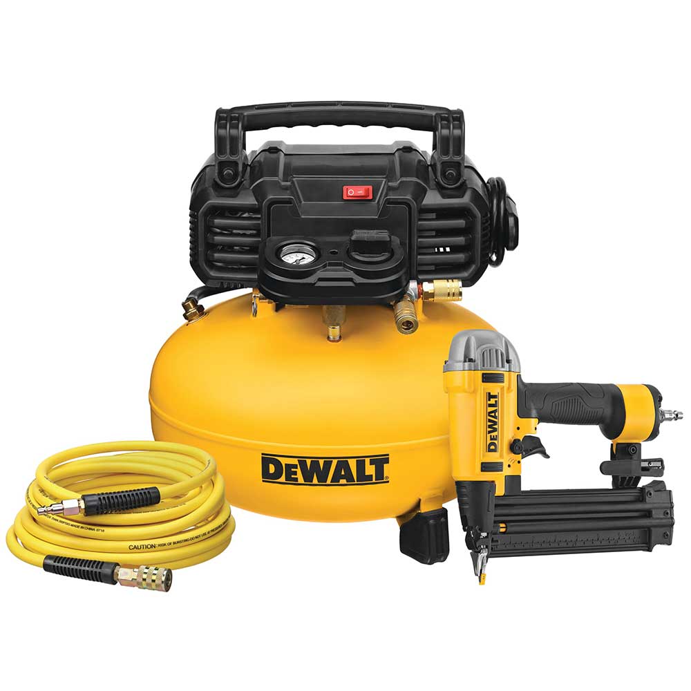 DeWALT DWFP1KIT 165 PSI 18 Gauge 2-1/8 Pneumatic Nailer w/Compressor Combo Kit