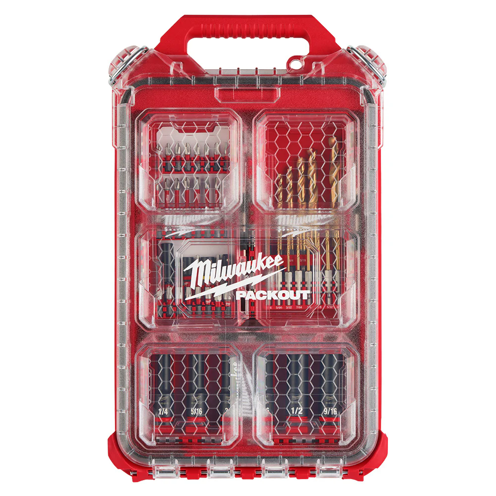 Milwaukee 48-32-5162 SHOCKWAVE Impact Drill Drive & Fasten PACKOUT Set - 60 PC