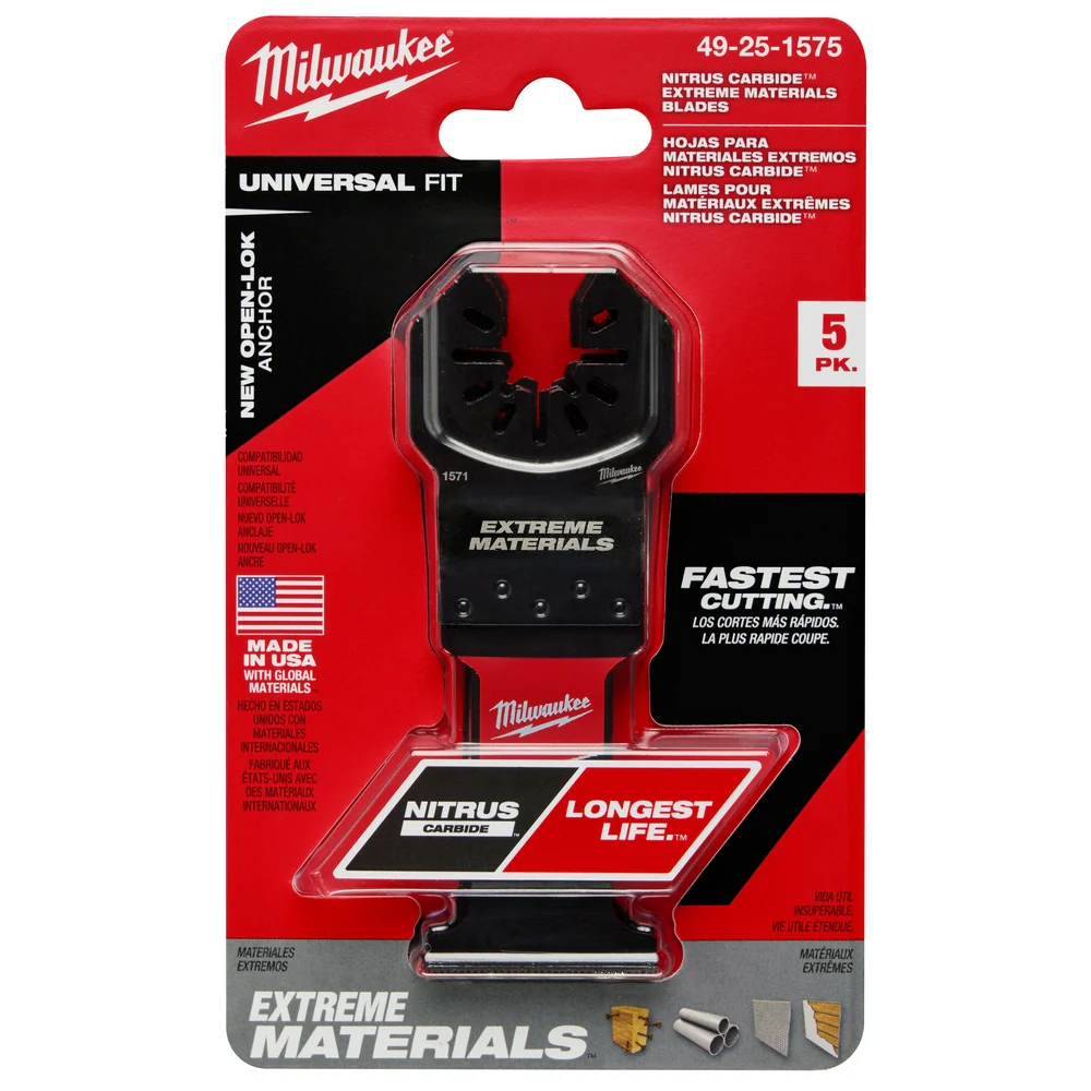 Milwaukee 49-25-1575 NITRUS CARBIDE 1-3/8 Extreme Multi-Tool Blade - 5 PK
