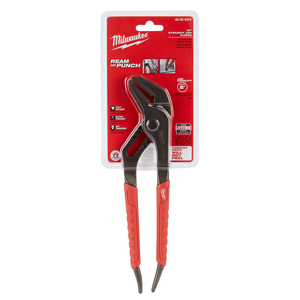 Milwaukee 48-22-6310 10 Ream and Punch Handle Straight-Jaw Pliers
