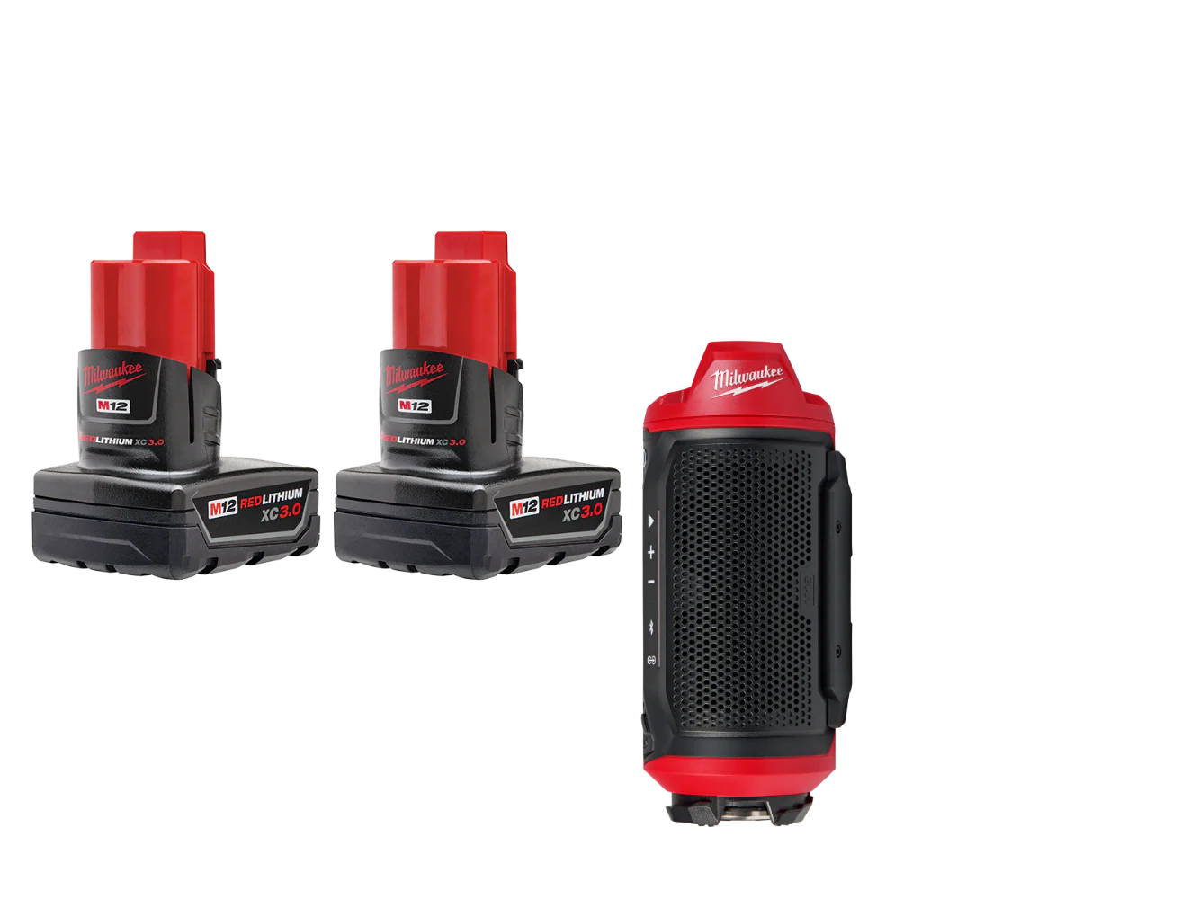 Milwaukee 48-11-2412SPK M12 12V REDLITHIUM XC Battery - 2 PK w/ Speaker