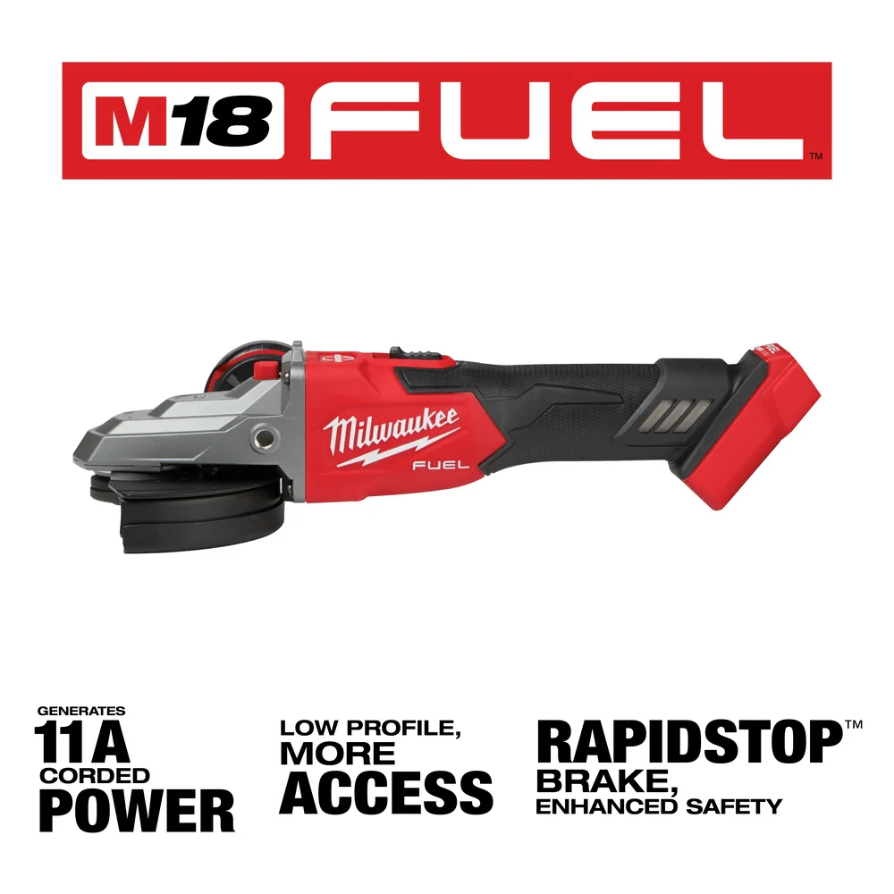 Milwaukee 2887-80 M18 FUEL 18V 5 Flathead Braking Grinder - Recon - Bare Tool