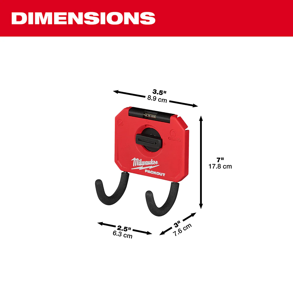 Milwaukee 48-22-8335 3 PACKOUT Reinforced Curved Hook