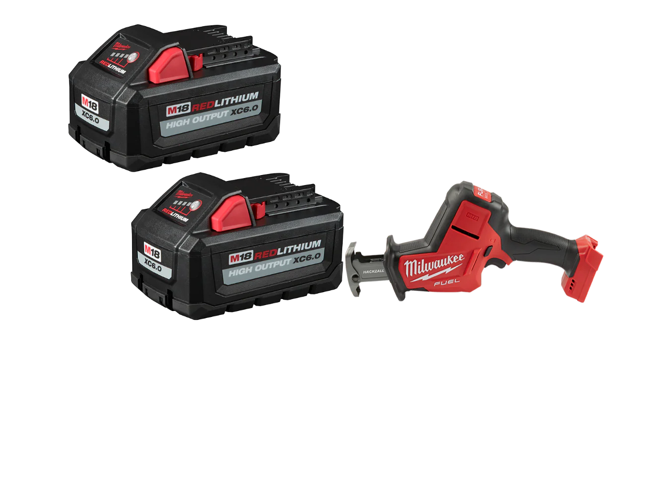 Milwaukee 2719-20BT6 M18 Hackzall w/ HIGH OUTPUT XC6.0 Battery - 2 PK