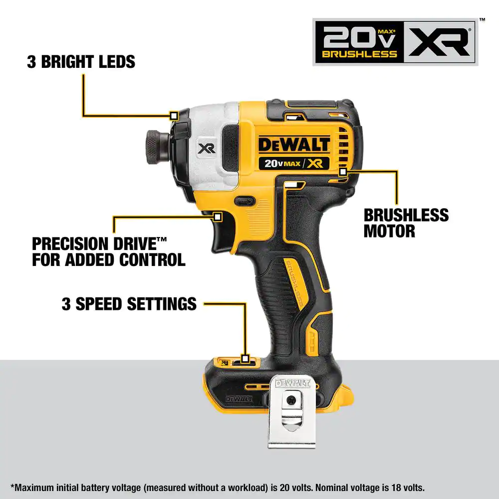 DeWALT DCK449P2 20V MAX XR Brushless 4 Tool Combo Kit w/ 5.0AH Batteries