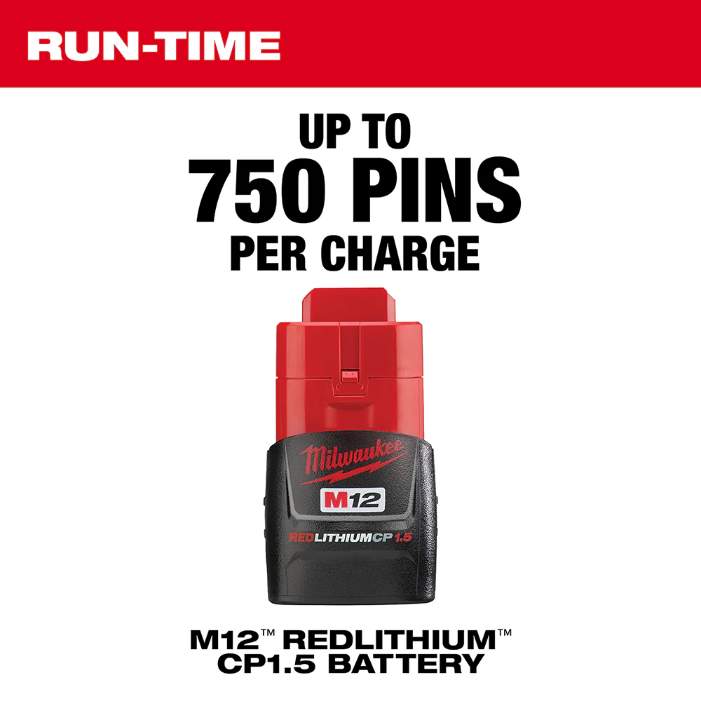 Milwaukee 2540-21 M12 12V 23 Gauge Lightweight Compact Cordless Pin Nailer Kit