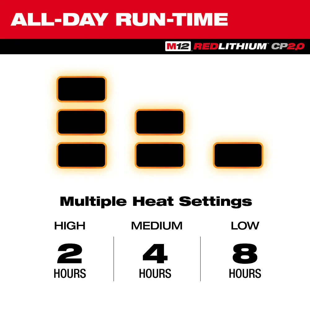 Milwaukee M200B-21M M12 12V Heated Hoodie - Black Medium Comfortable Fit