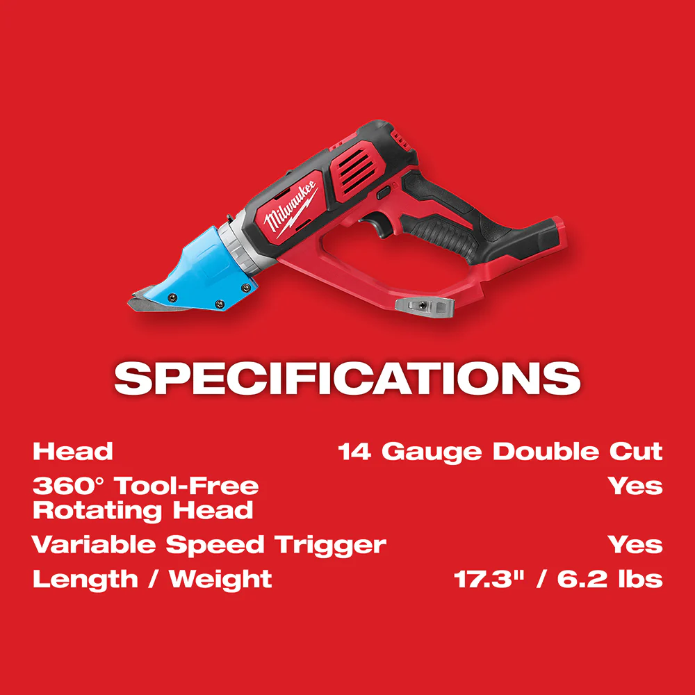 Milwaukee 2636-20 M18 18V 14 Gauge Double Cut Shear - Bare Tool