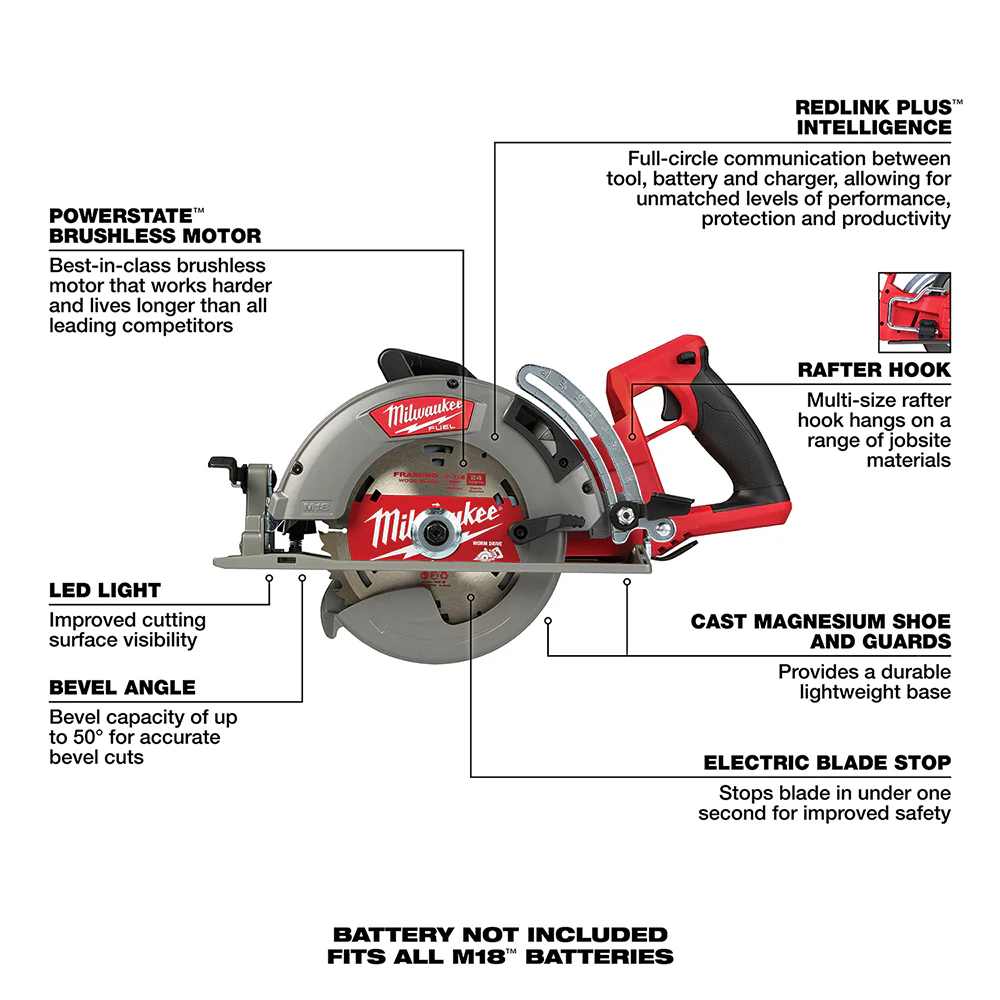 Milwaukee 2830-80 M18 FUEL 7-1/4 Rear Handle Circular Saw - Bare Tool Recon