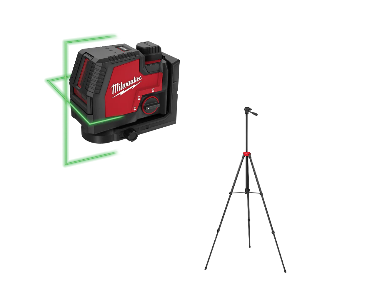 Milwaukee 3521-21TP USB Rechargeable Green Cross Line Laser w/ Tri-pod