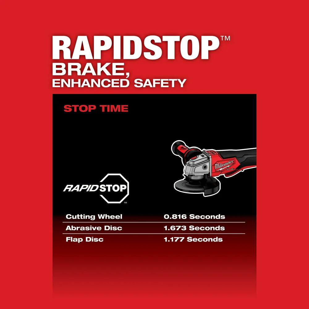 Milwaukee 2888-80 M18 FUEL 18V 4-1/2 / 5 Braking Grinder - Recon - Bare Tool