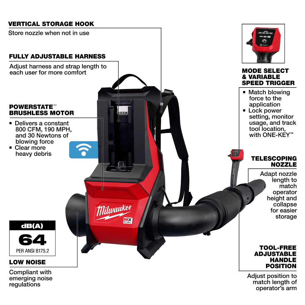 Milwaukee MXF600-0 MX FUEL Backpack Blower - Bare Tool