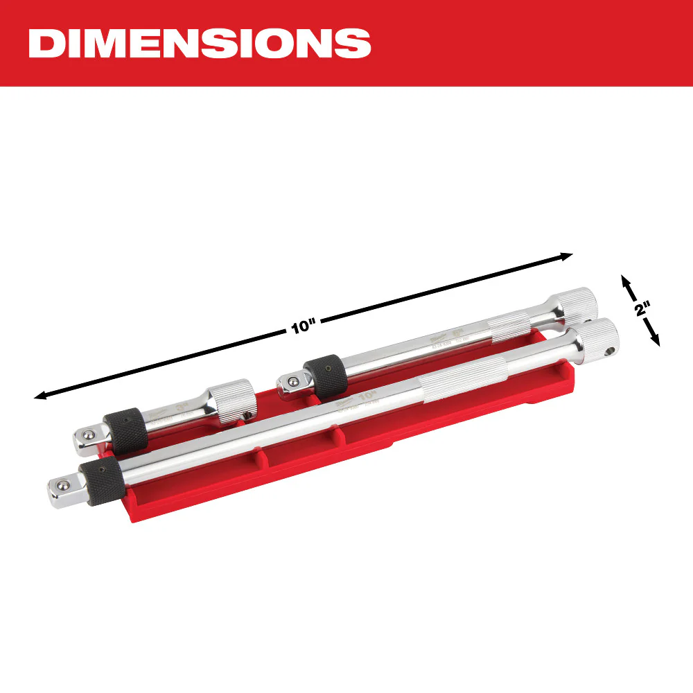 Milwaukee 48-22-9361 3/8 Drive Locking Extension Set w/ Storage Rack - 3pc