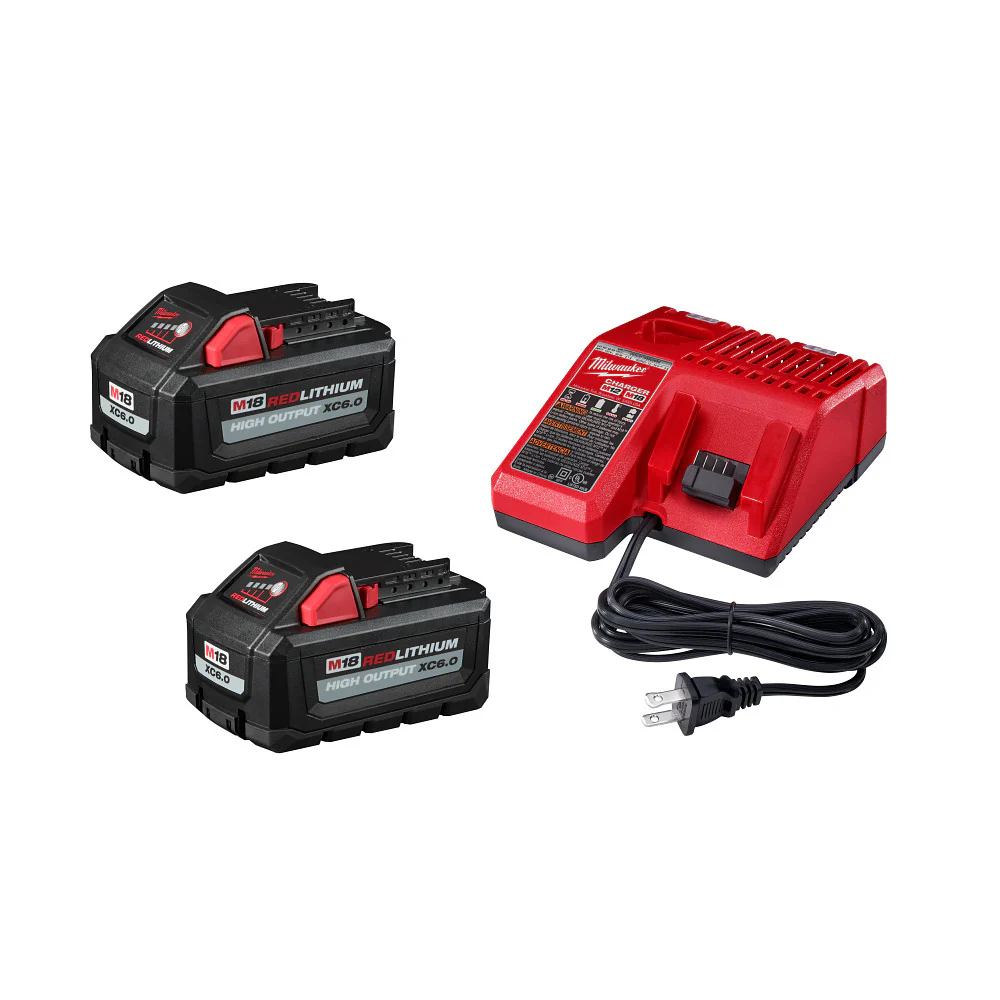 Milwaukee 48-59-1862S M18 REDLITHIUM HIGH OUTPUT XC6.0 Battery Starter Kit -2 PK