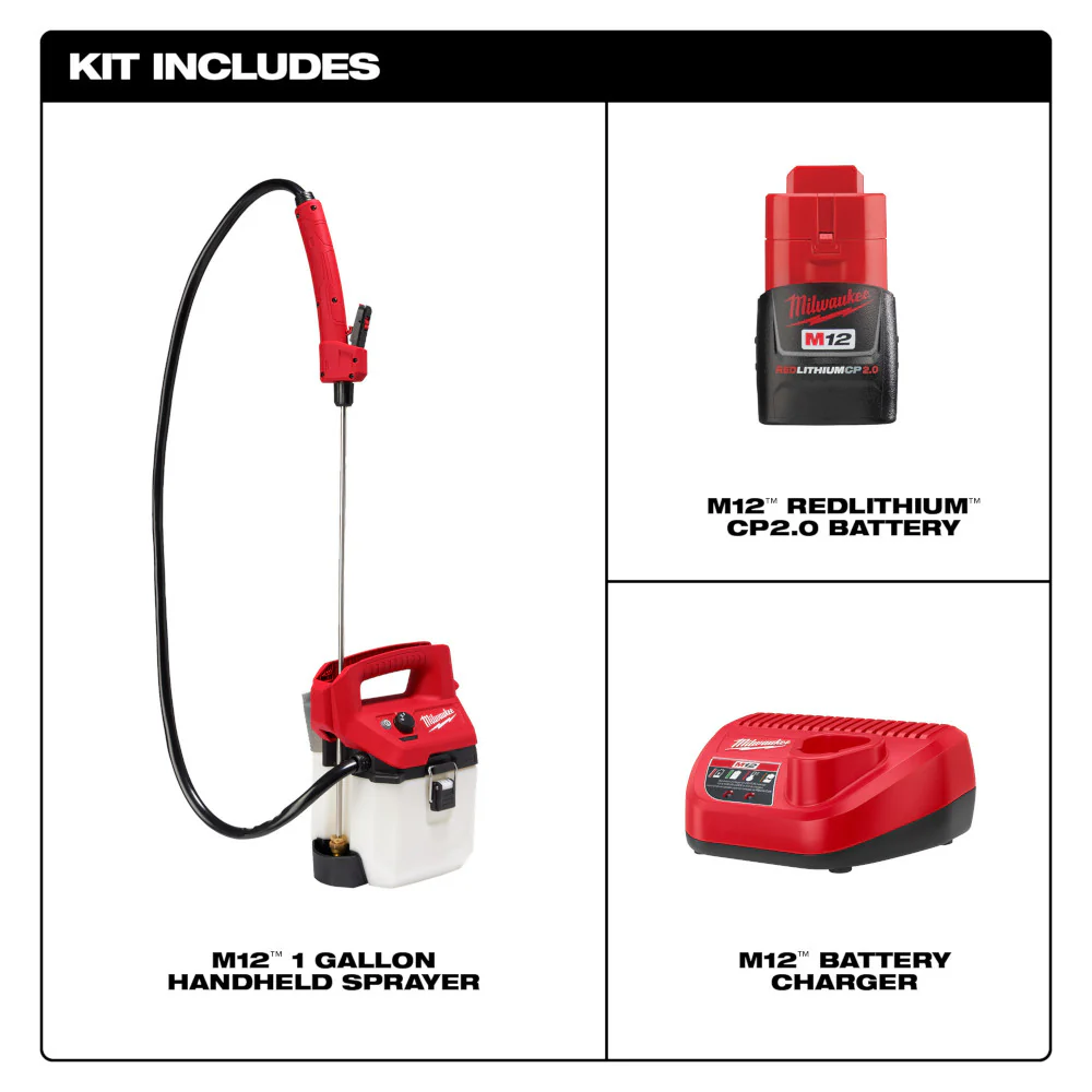 Milwaukee 2528-21G1 12V M12 1 Gallon Handheld Sprayer Kit