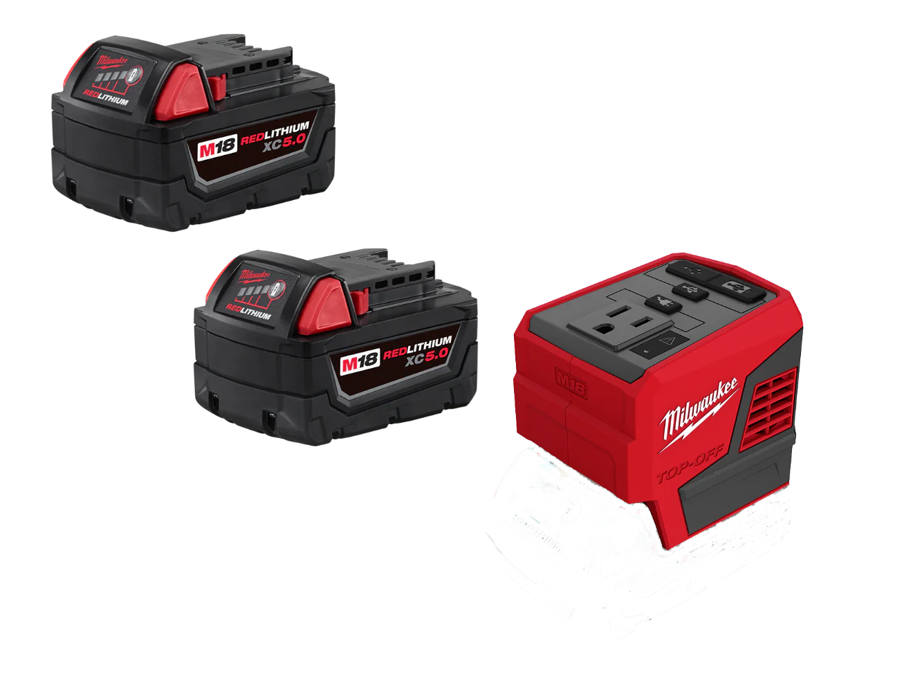 Milwaukee 2846-20BT5 M18 Top Off Power Supply w/ XC5.0 Capacity Battery - 2 PK