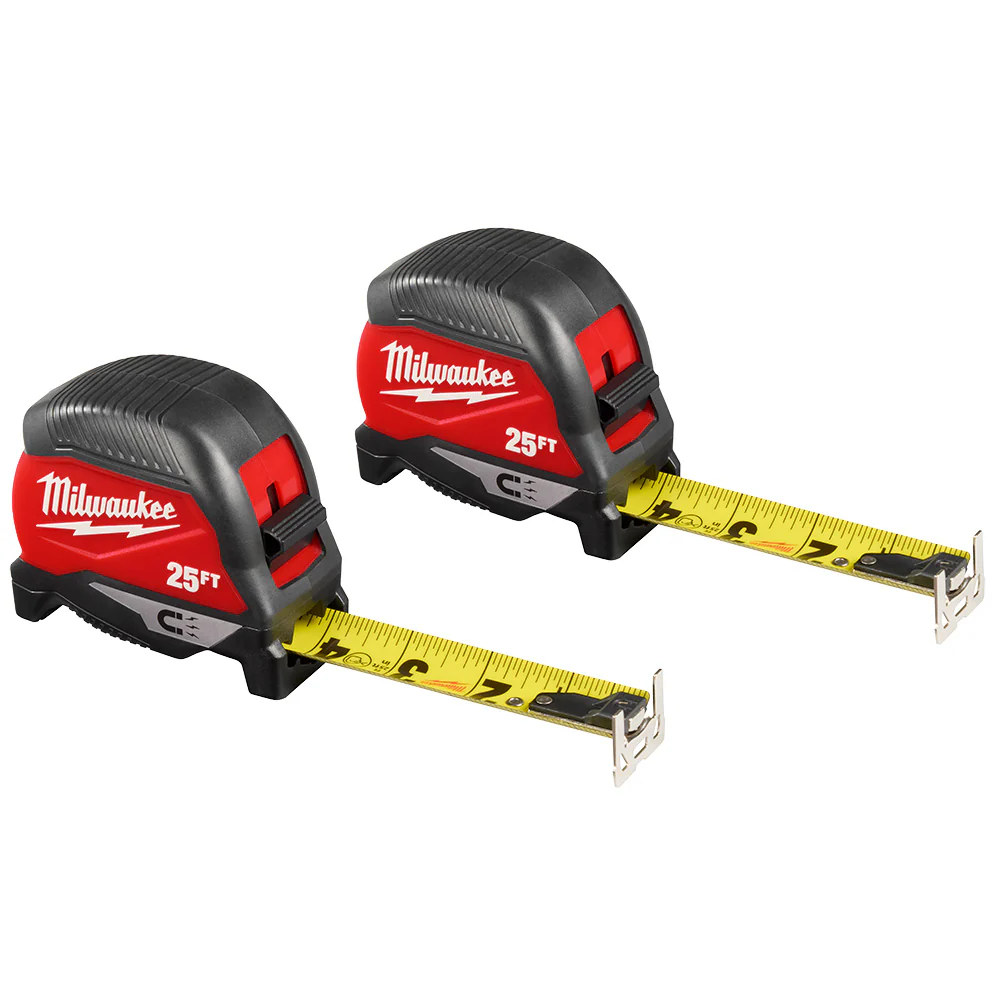 Milwaukee 48-22-1025MG 25' Heavy Duty Magnetic Tape Measure - 2 PK