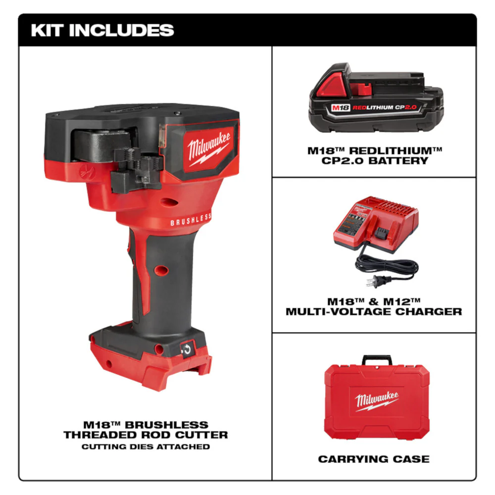 Milwaukee 2872-81 M18 18V Cordless Threaded Rod Cutter Kit - Reconditioned