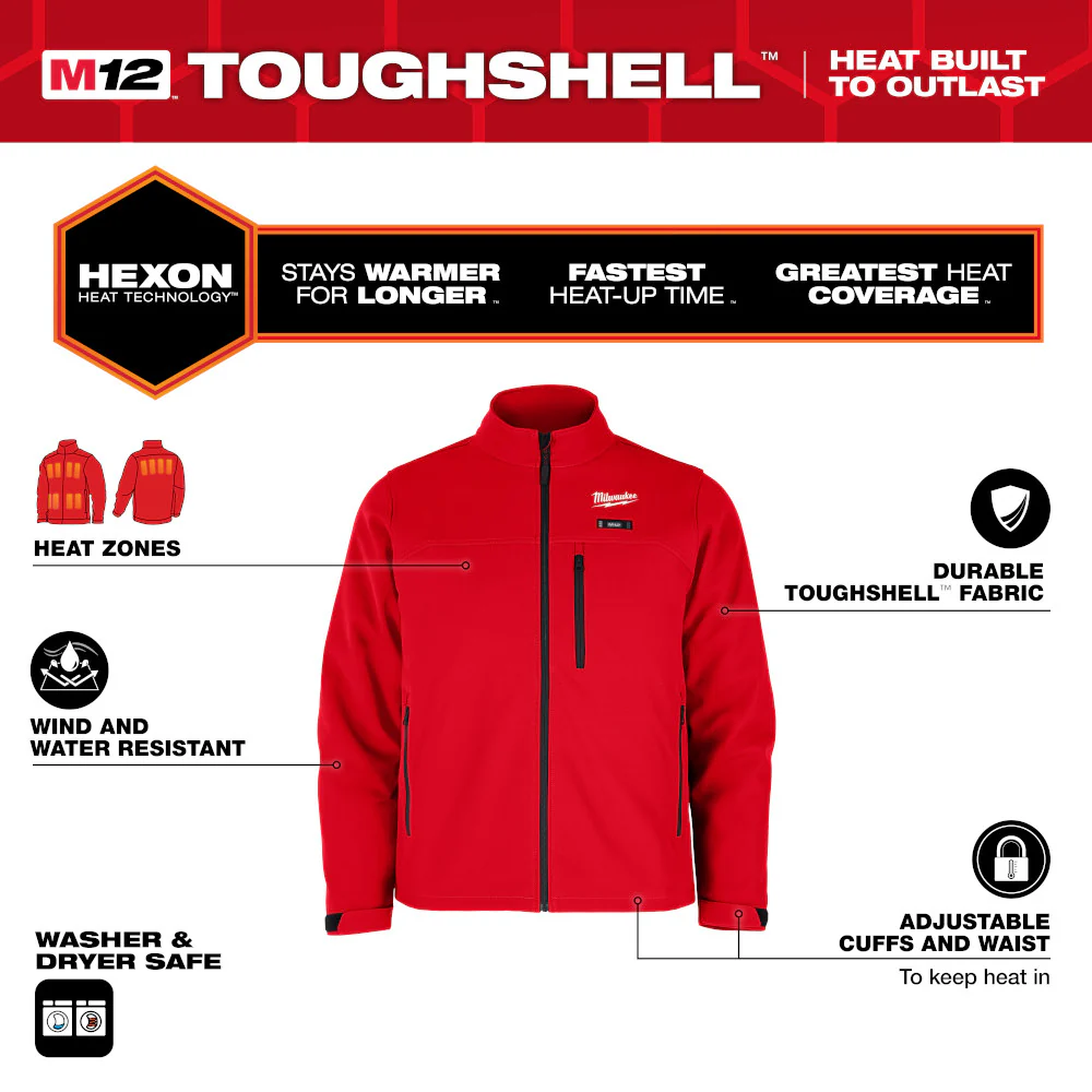 Milwaukee M100R-21M M12 12V Durable Li-Ion Heated TOUGHSHELL Jacket