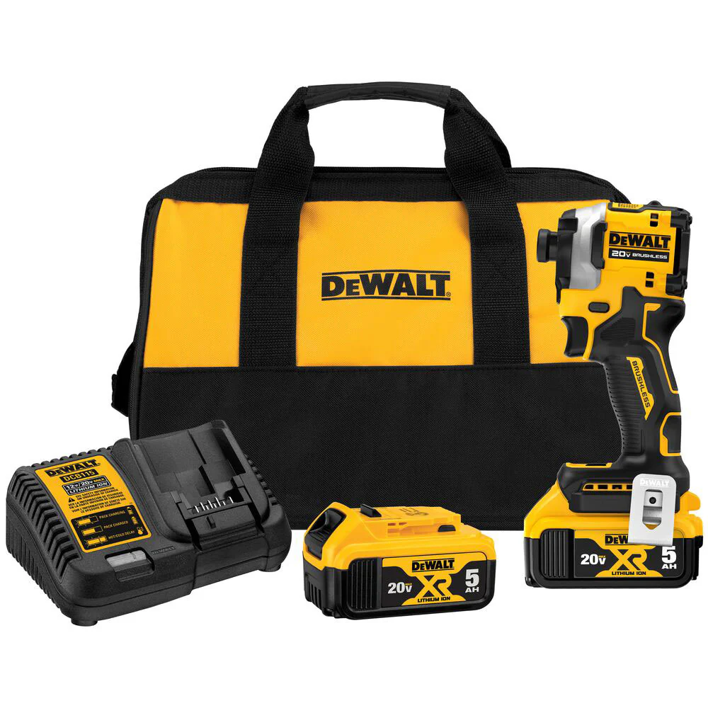 DeWALT DCF850P2 20V MAX 1/4 Atomic Brushless Cordless Impact Driver Kit