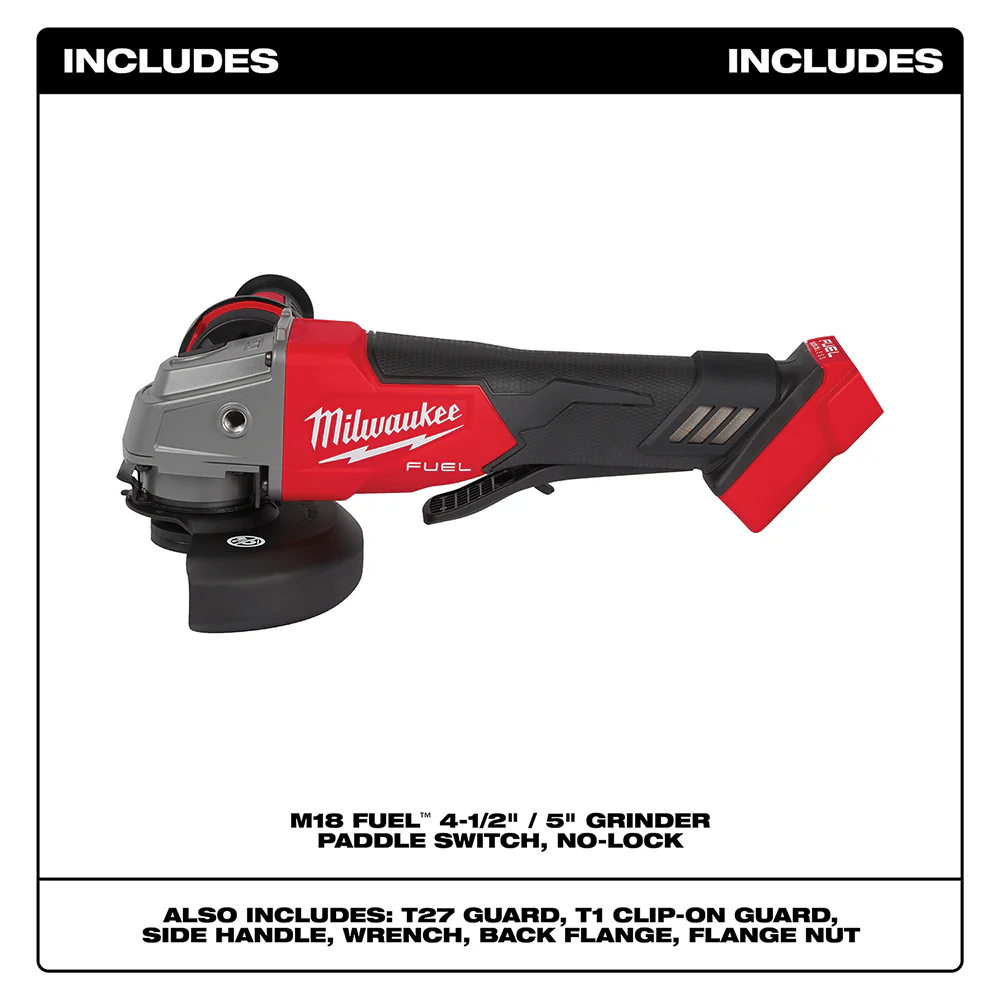 Milwaukee 2880-20 M18 FUEL 4-1/2 / 5 Grinder Paddle Switch No-Lock - Bare Tool