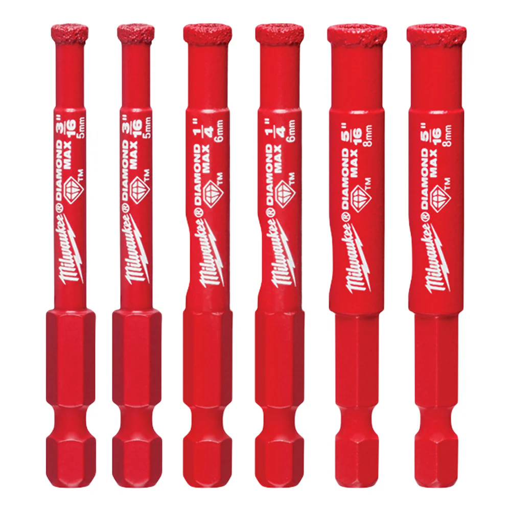 Milwaukee 49-56-0500 DIAMOND MAX 1/4 Diamond Grit Hole Saw Bits Set - 3 pc