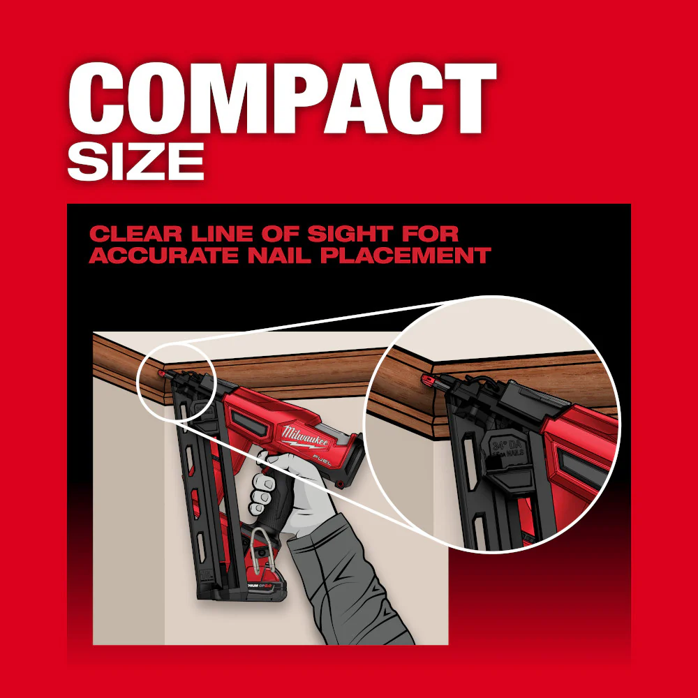 Milwaukee 2839-20x3 M18 FUEL 18V 15 Gauge Finish Nailer w/ 2 - 3AH Batteries