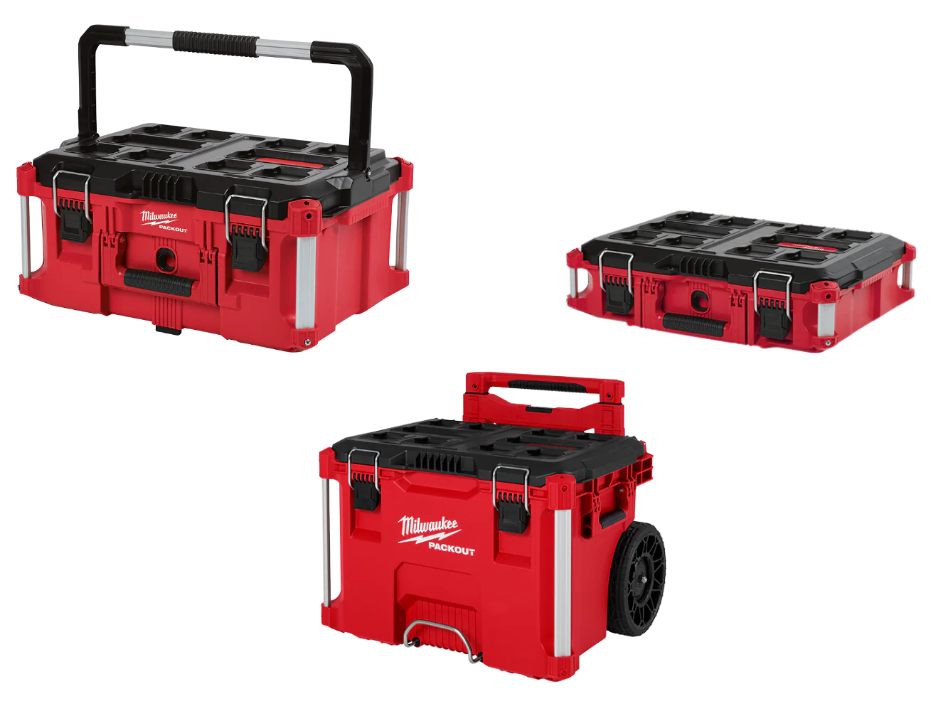 Milwaukee 48-22-84KIT1 PACKOUT 3 Piece Rolling Tool Box Bundle