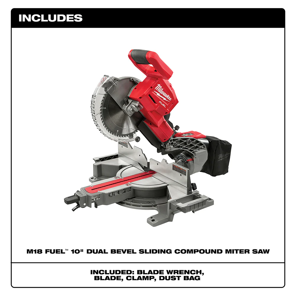 Milwaukee 2734-20 M18 FUEL 18V 10 Dual Bevel Carbide Blade Miter Saw -Bare Tool
