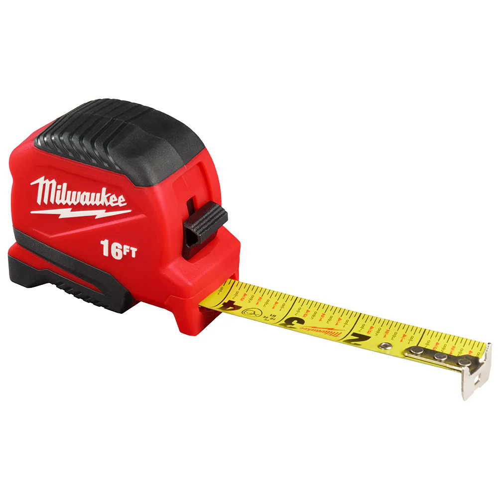Milwaukee 48-22-1716 16' Compact Impact Resistant Tape Measure w/ Belt Clip