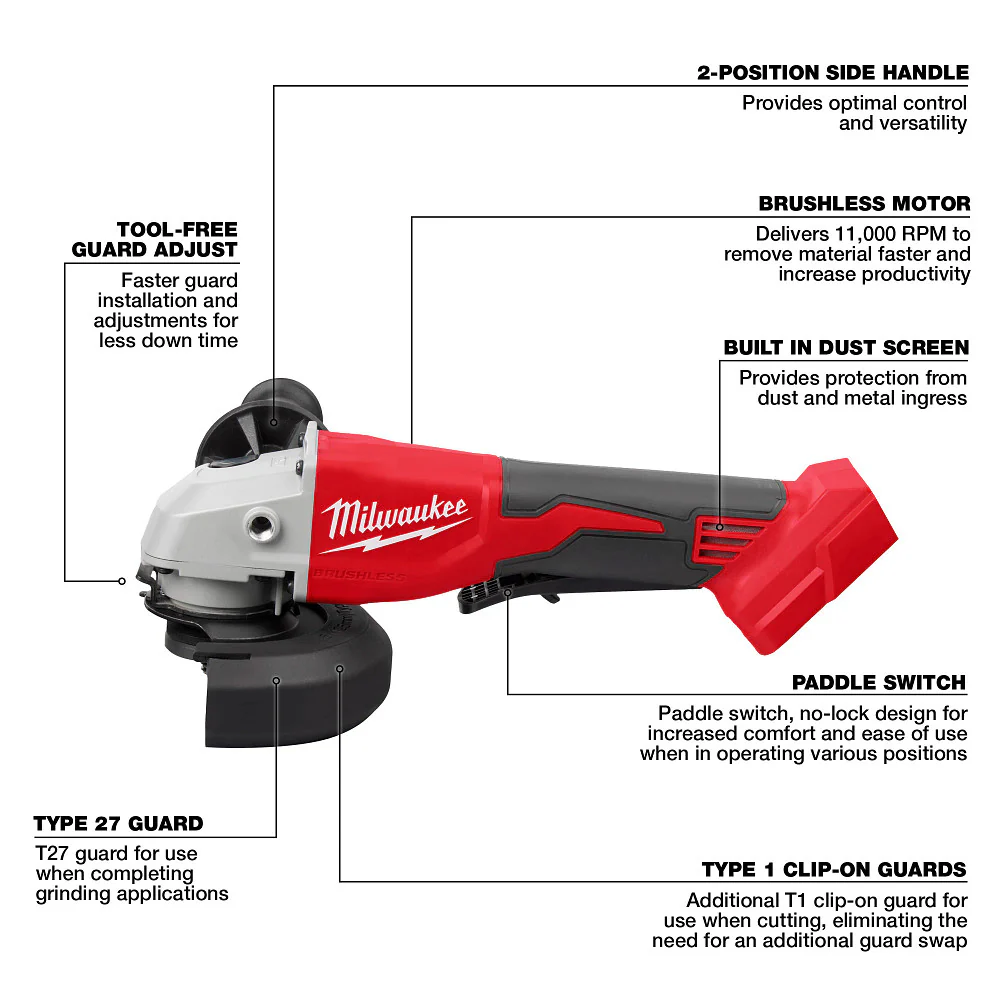 Milwaukee 2695-24POK M18 18V 4-Tool Combo Kit w/Grinder. Multi-Tool. and PACKOUT