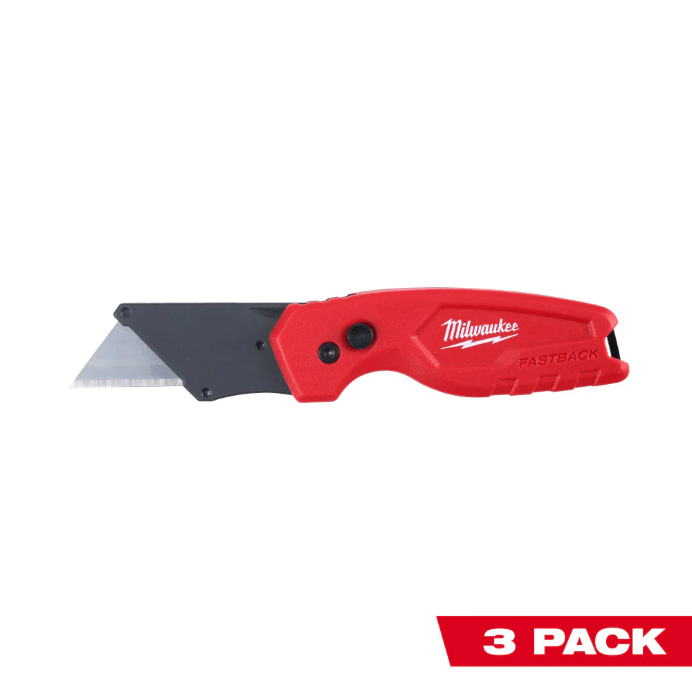 Milwaukee 48-22-1500PA FASTBACK Compact Folding Utility Knife - 3 PK