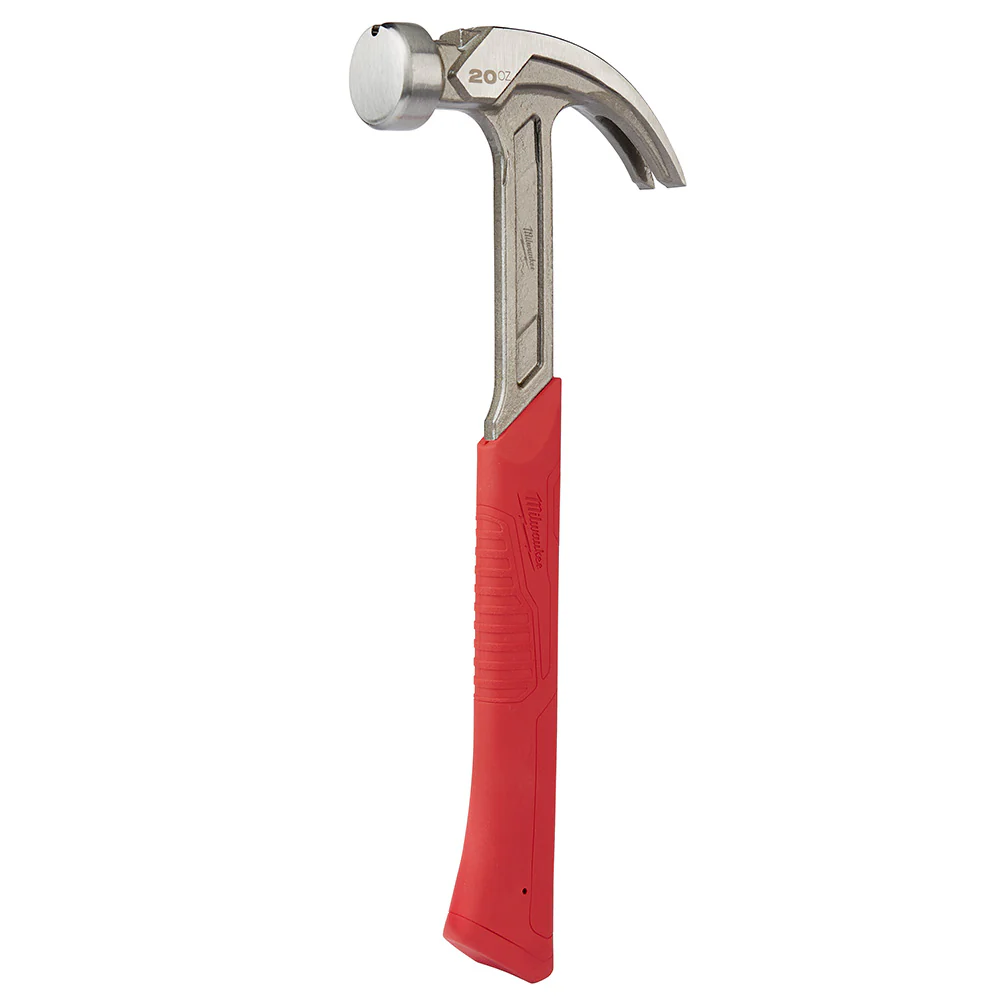 Milwaukee 48-22-9080 20oz Curved Claw Smooth Face Hammer w/ ShockShield Grip