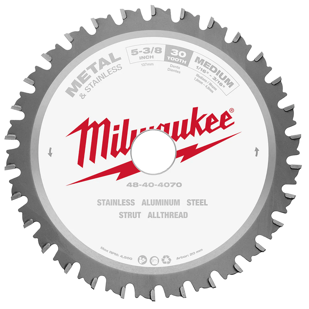 Milwaukee 48-40-4070 5-3/8 x 30 Teeth Stainless Steel Metal Circular Saw Blade