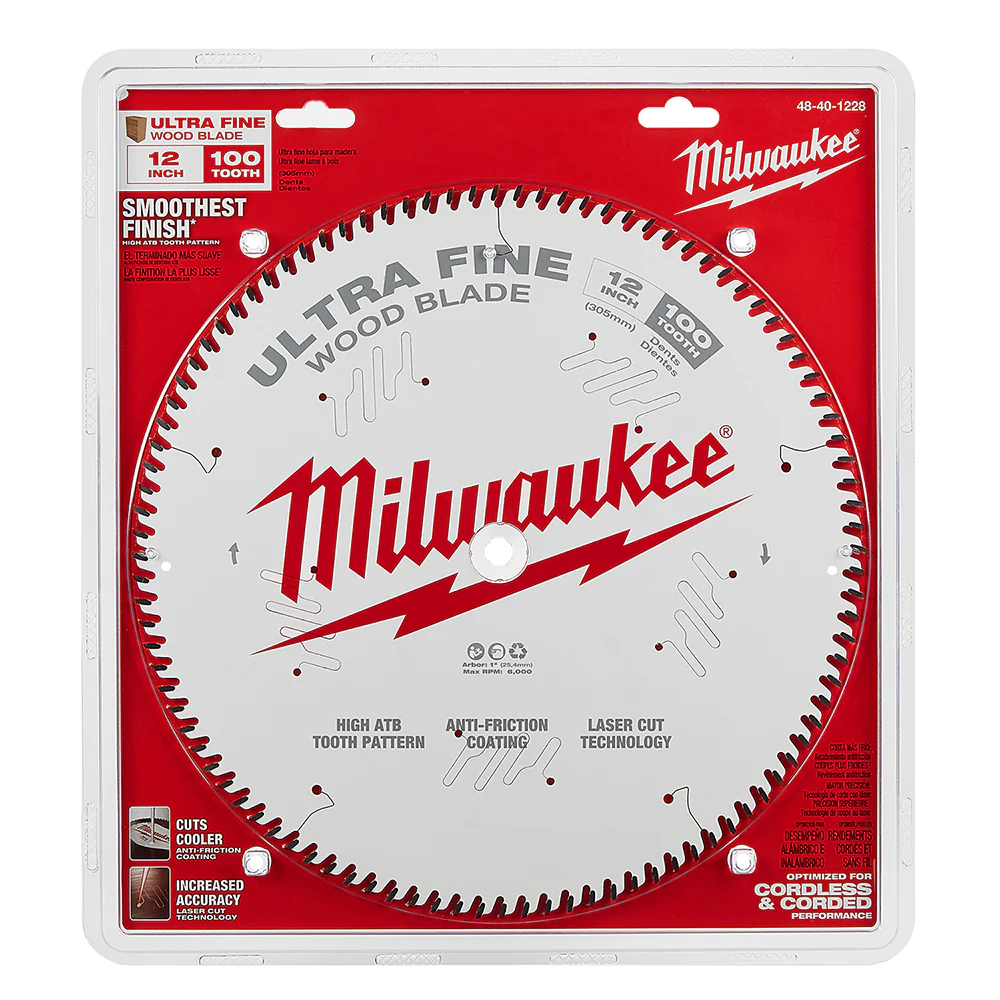 Milwaukee 48-40-1228 12 100T Ultra Fine Circular Saw Wood Blade