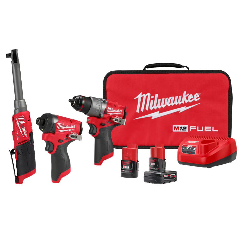 Milwaukee 3497-22RAT M12 FUEL 12V Cordless 2 Tool Combo Kit w/ 3/8 Ratchet