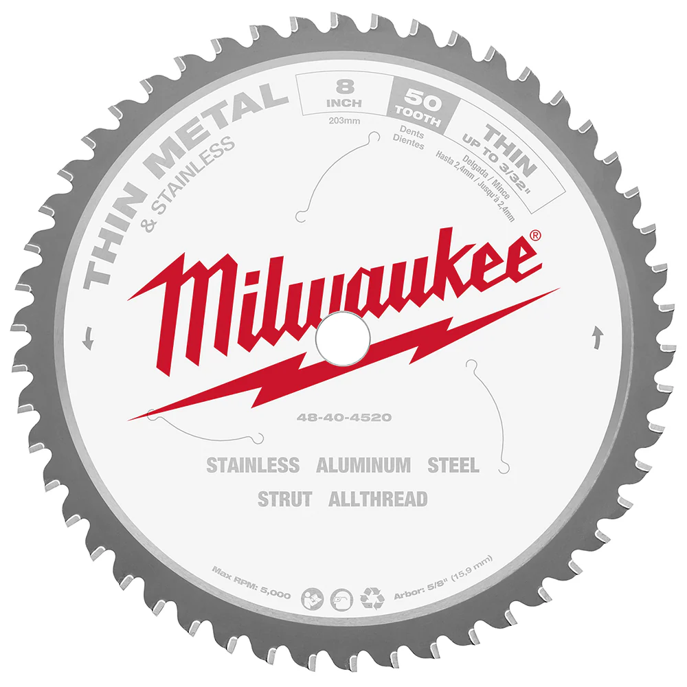Milwaukee 48-40-4520 8-Inch 50-Tpi Durable Metal Cutting Circular Saw Blade