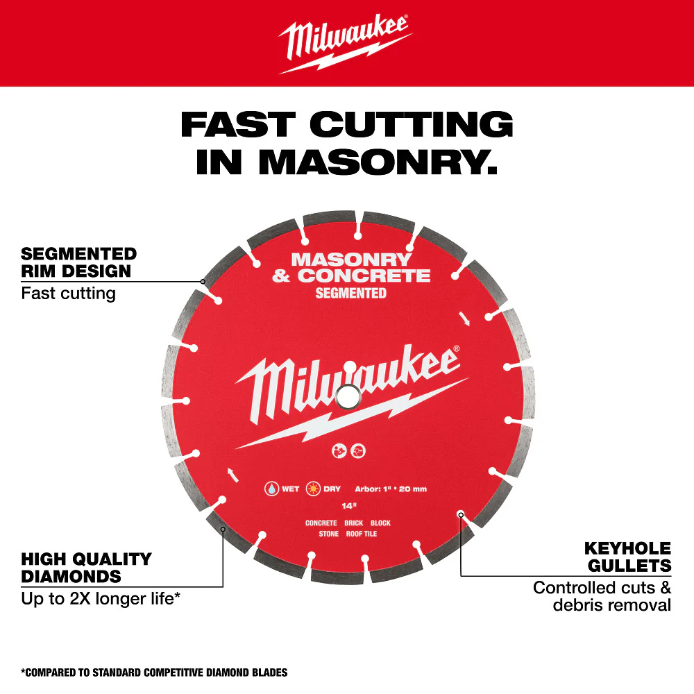 Milwaukee 49-93-9314 14 Segmented Masonry/Concrete Diamond Blade