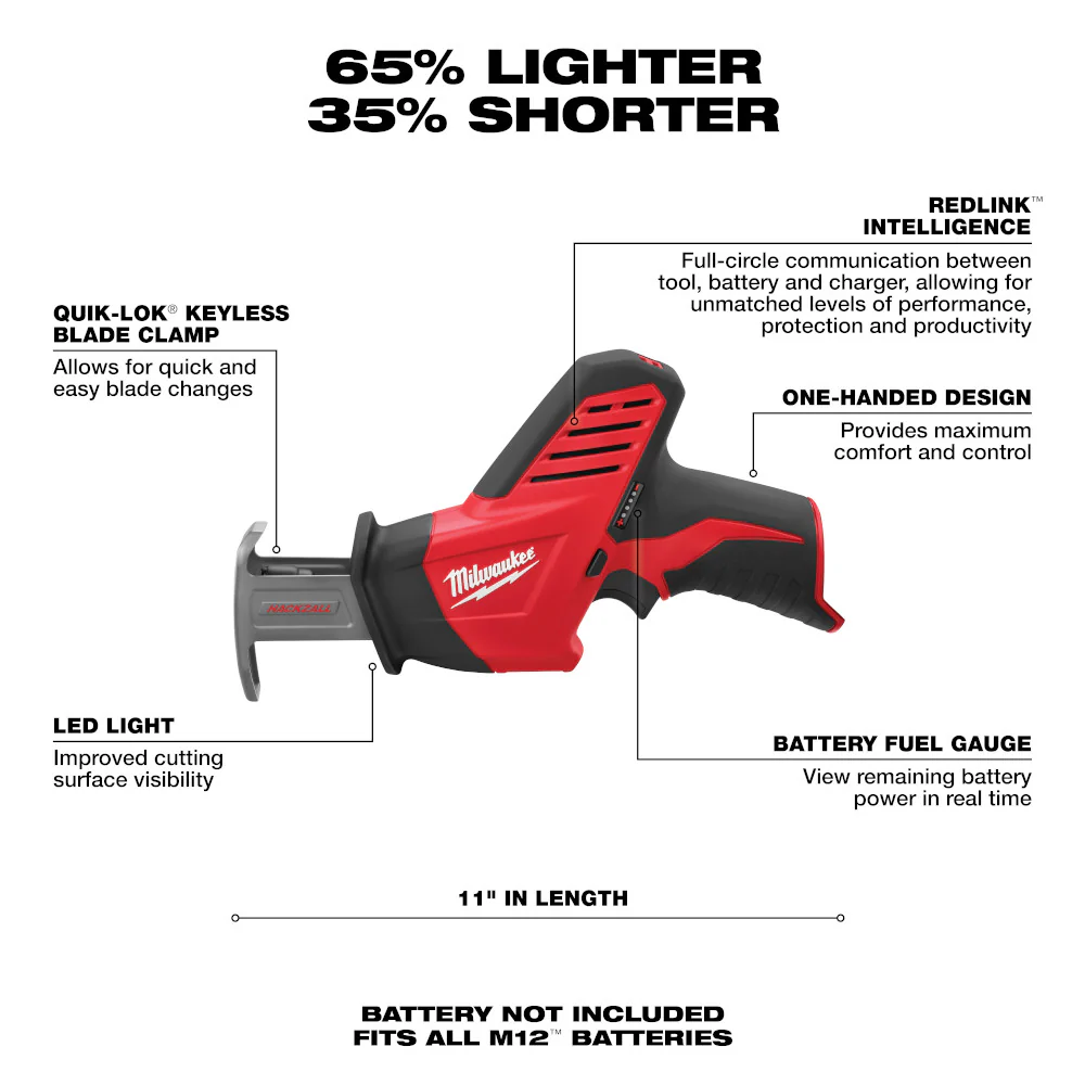 Milwaukee 2420-20 M12 12V HACKZALL Reciprocating Saw - Bare Tool