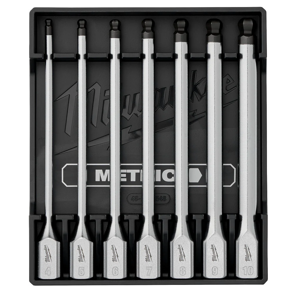 Milwaukee 48-22-9548 3/8 Drive Long Ball End Hex Bit Socket Set - Metric - 7 PC