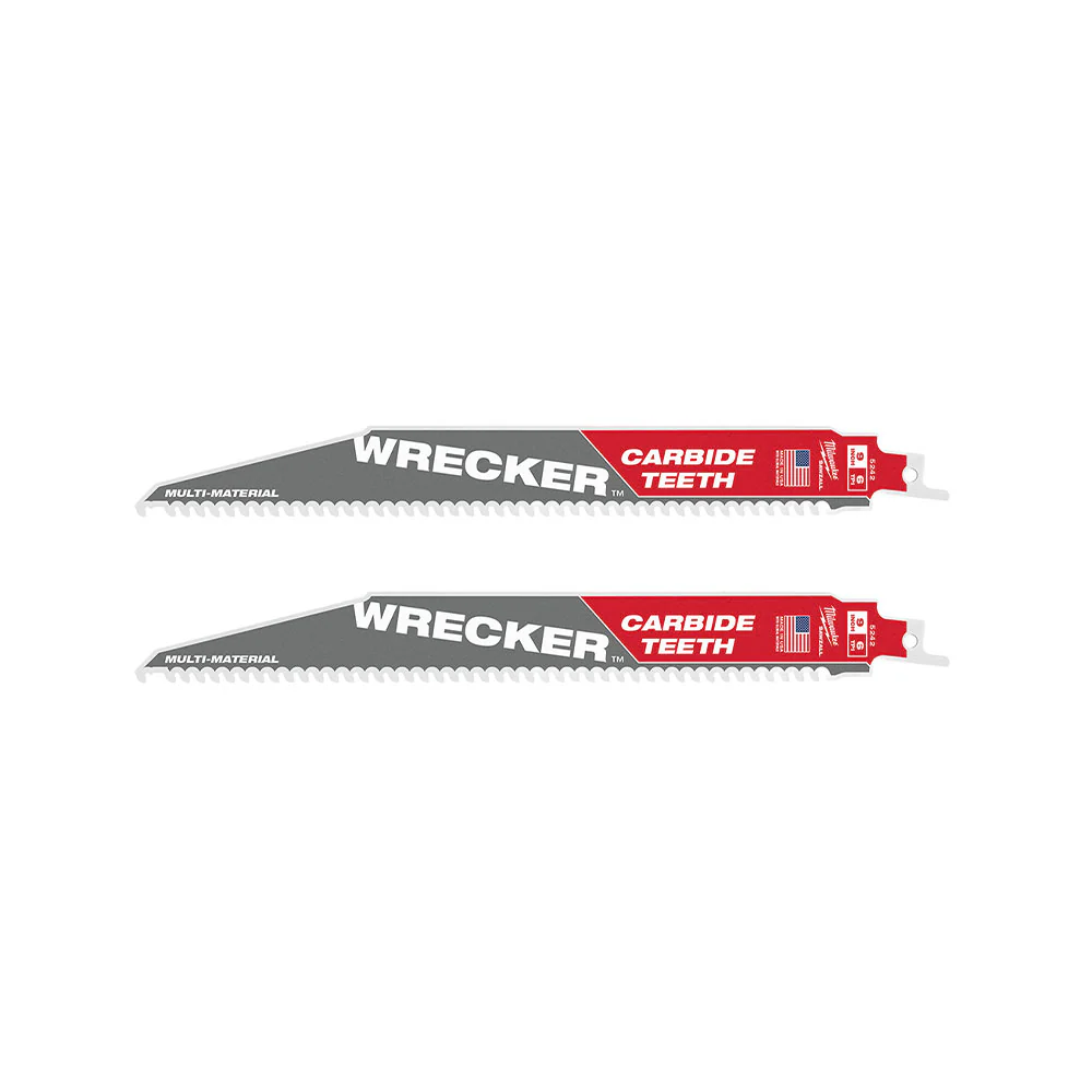 Milwaukee 48-00-0542B 9 6 TPI THE WRECKER Carbide Teeth SAWZALL Blade - 2 PK