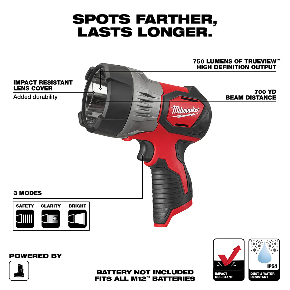 Milwaukee 2353-20 M12 12V Trueview Led Spotlight - Bare Tool